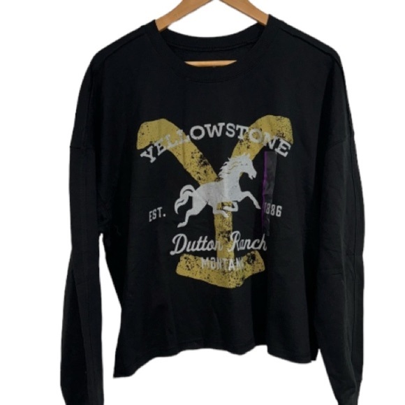 Yellowstone sweatshirt raw hem xl soft cotton polyester blend NEW - Picture 1 of 4